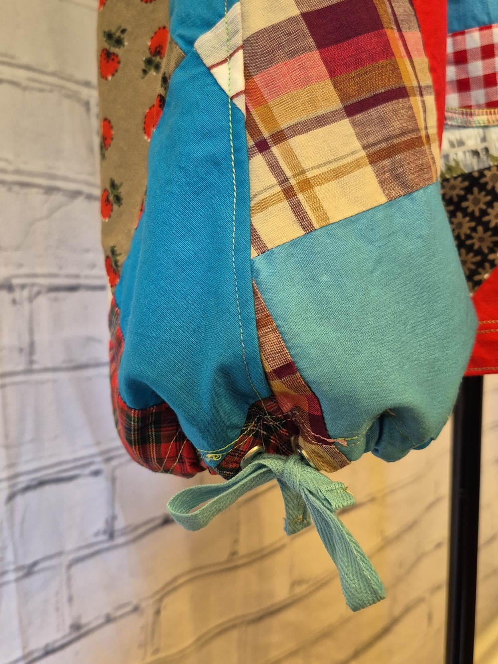 Patchwork Multicolor Hooded Bomber Jacket - Picture 3 of 8
